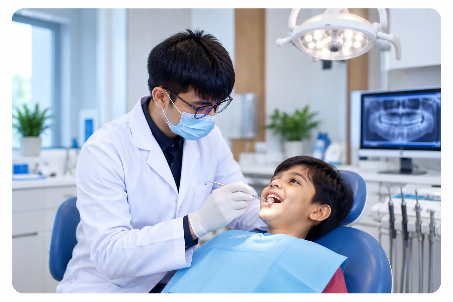 Dr. Soumyadeep Dutta providing gentle dental care to a patient